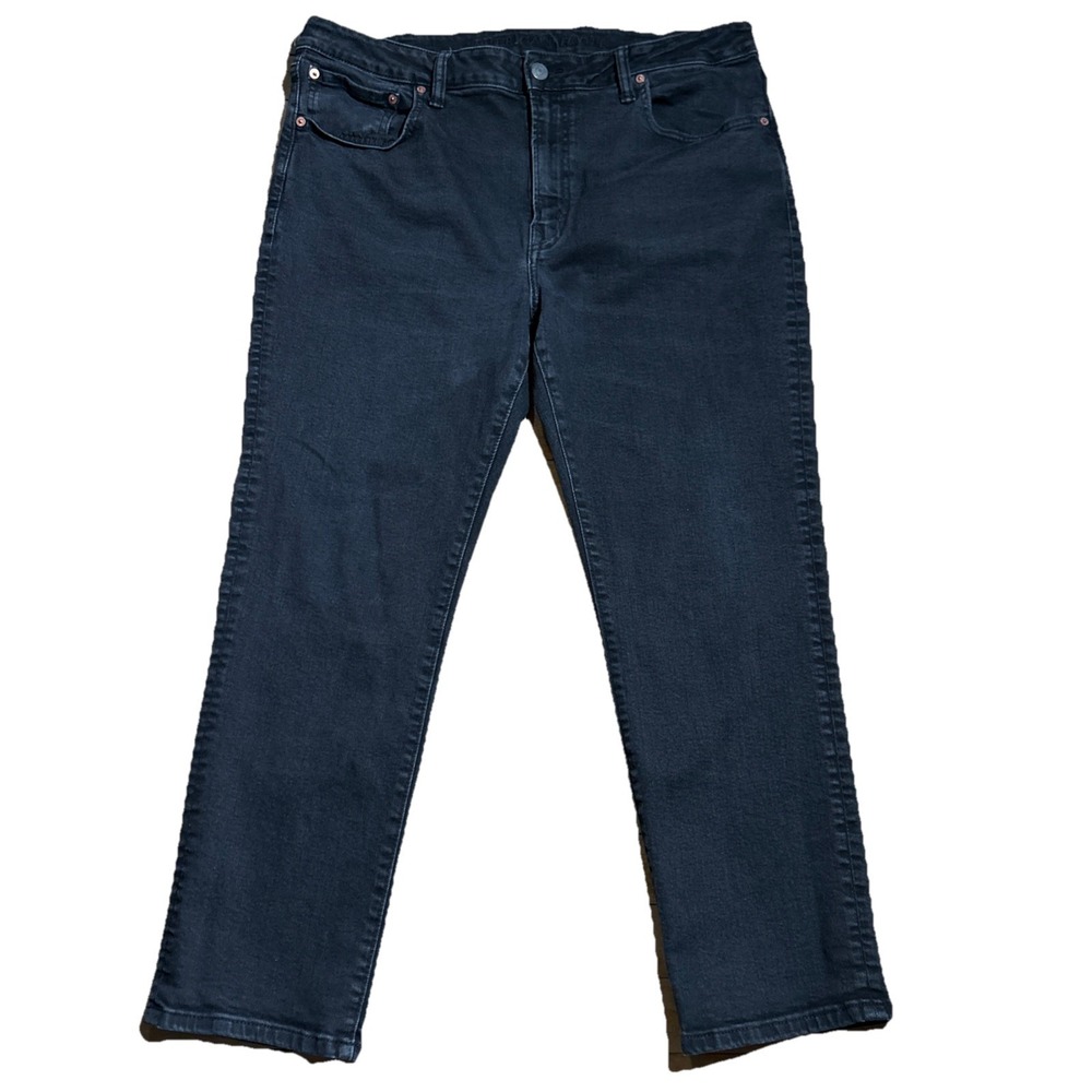 American Eagle AirFlex + Jeans Men's 38x30 (38x28) Black Slim Straight Stretch